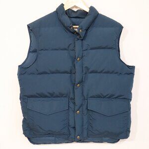 Vintage L.L. Bean Goose Down Vest Blue Men's Size Large Made in USA Used Outdoor